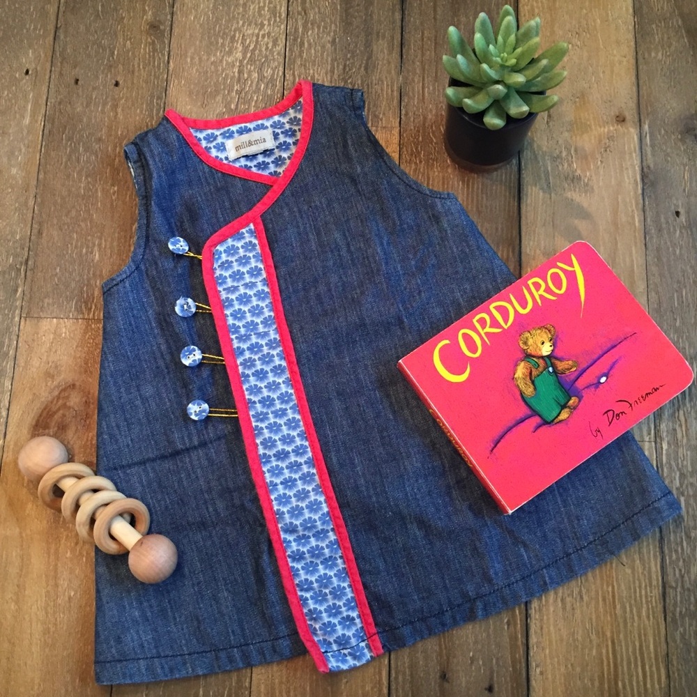 Anthropologie MILL & MIA denim kimono wrap dress